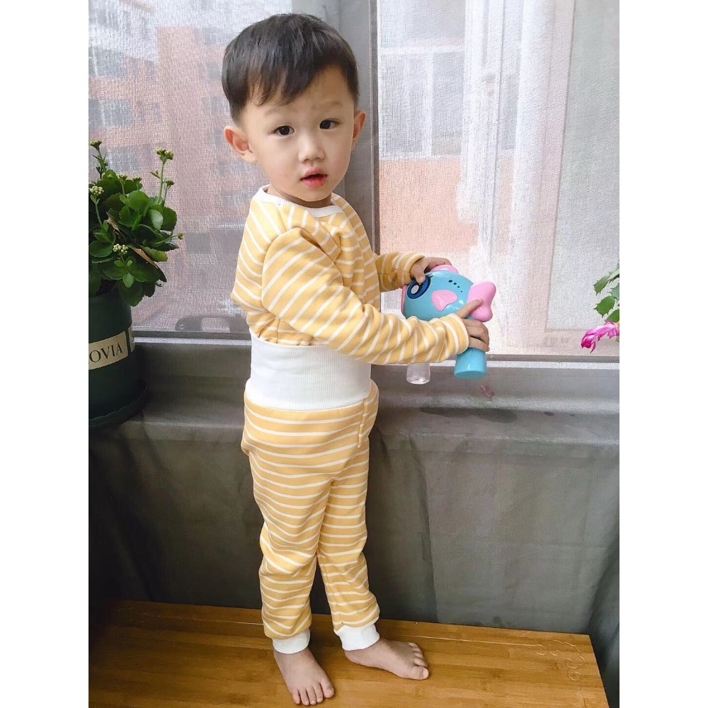 條紋素色薄絨套裝-細節圖7