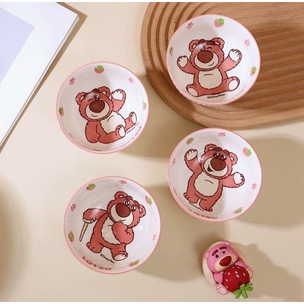 Disney草莓熊條紋飯碗4件套禮盒-細節圖2