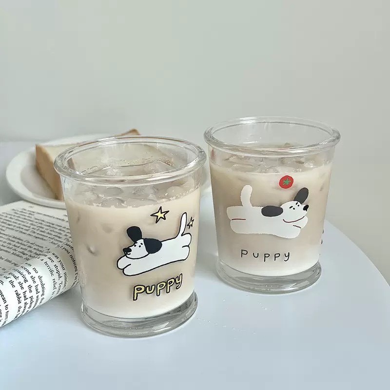 🐶 Puppy 可愛插畫玻璃杯｜日常飲料杯-細節圖3