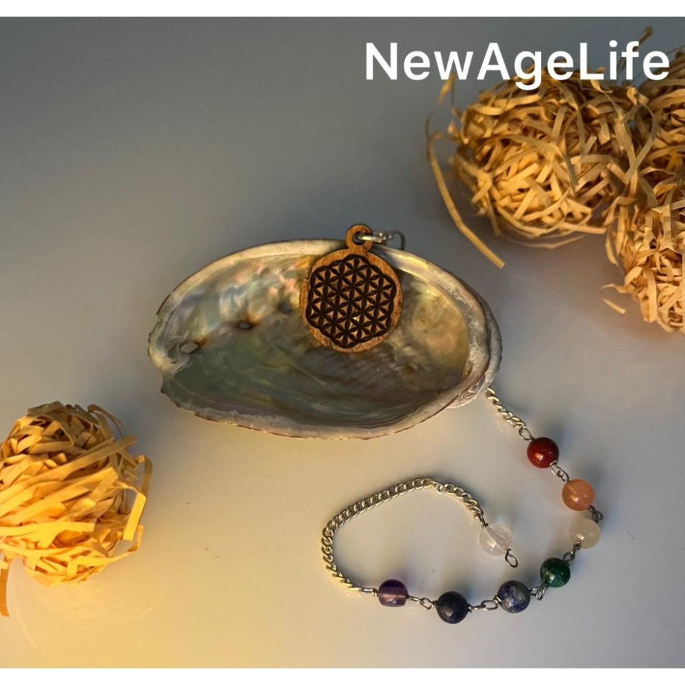 【NewAgeLife】 七脈輪 生命之花 靈擺 手鏈 占卜 銀飾 祭壇 送禮-細節圖2