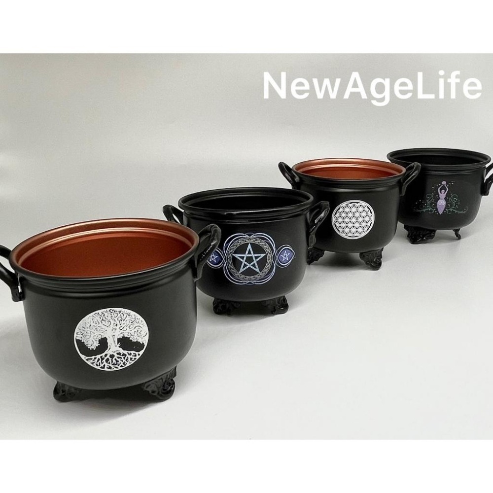 【NewAgeLife】 生命之花 生命之樹 天使女神 五角星 鐵製大鍋 白鼠尾草 碳餅 樹脂 香爐 鐵鍋 薰香爐-細節圖2