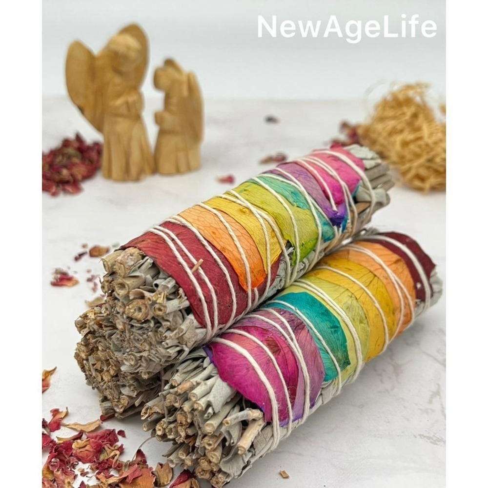 【𝐍𝐞𝐰𝐀𝐠𝐞𝐋𝐢𝐟𝐞】花系列 七脈輪鼠尾草白色鼠尾草 麥桿菊 淨化 鼠尾草 水晶 占卜 塔羅牌 花-細節圖3