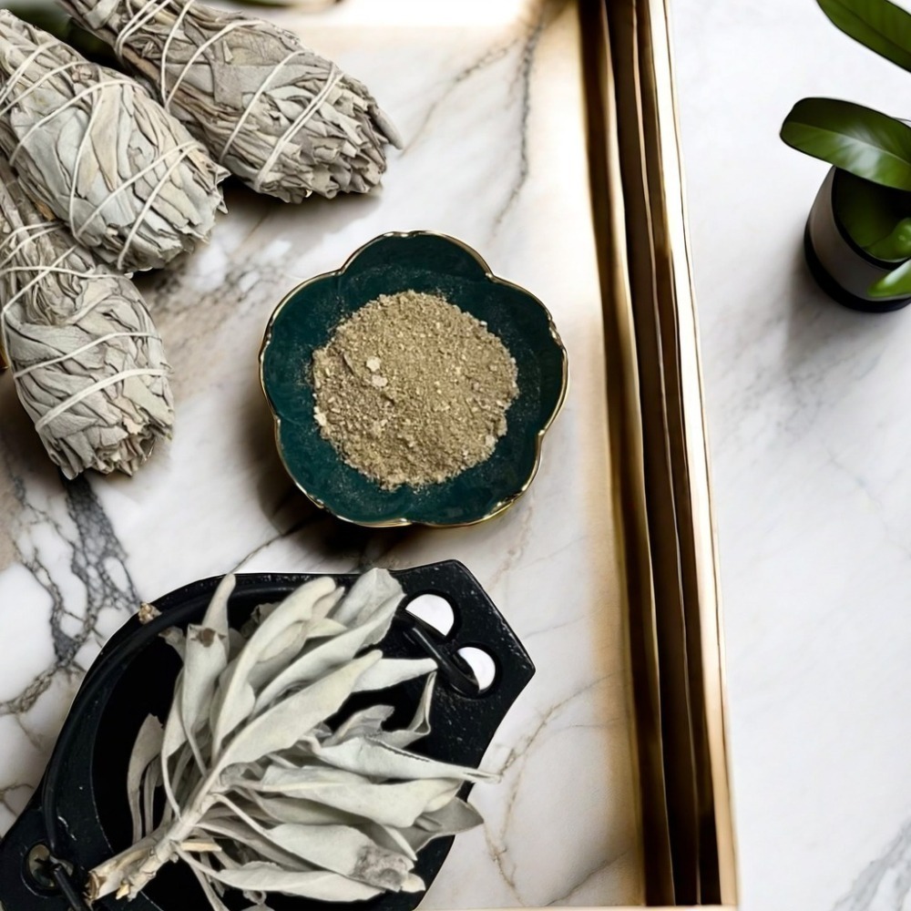 【𝐍𝐞𝐰𝐀𝐠𝐞𝐋𝐢𝐟𝐞】 白色鼠尾草 研磨粉 淨化 脈輪 智慧 塔羅牌 寵物淨化 鼠尾草 水晶淨化-細節圖3