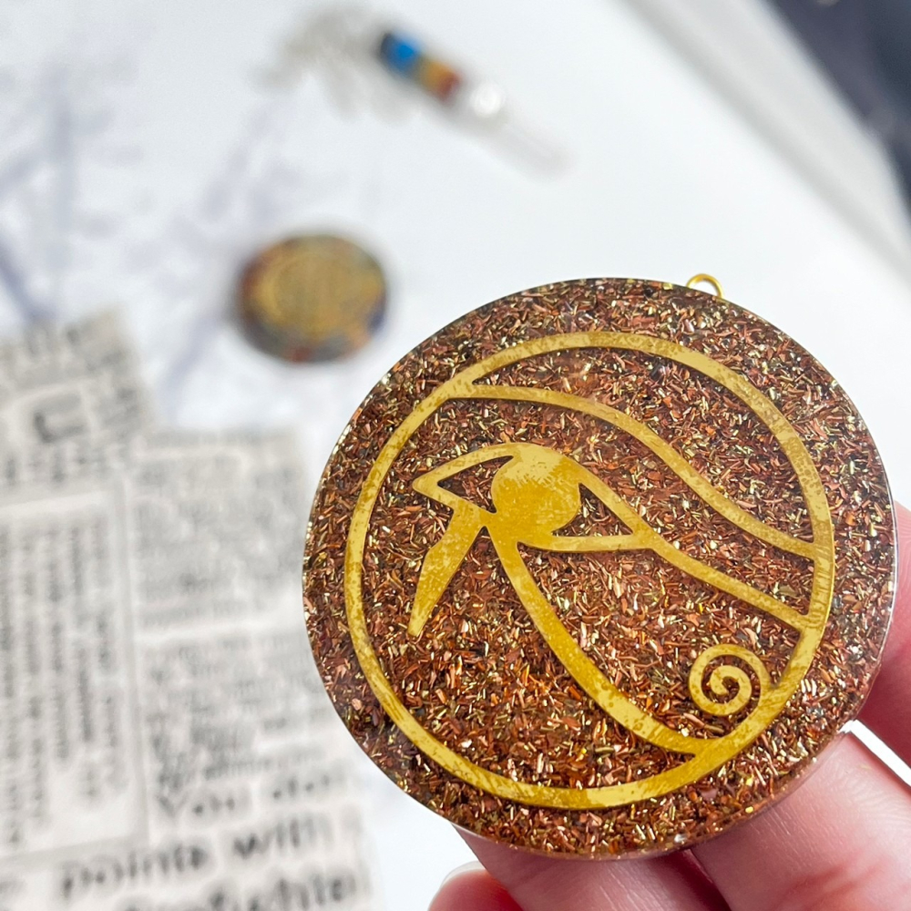 【NewAgeLife】 生命之花 荷魯斯之眼 大天使麥達昶 七脈輪 奧剛水晶 能量盤 擺件 手工製品 水晶 奧剛 淨化-細節圖3