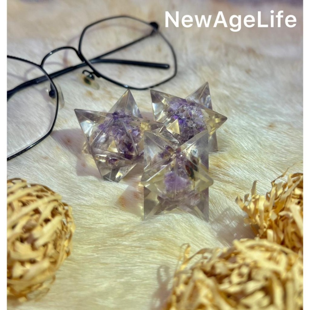 【NewAgeLife】 奧剛水晶 梅爾卡巴 六角星 大衛星 紫水晶 七脈輪 淨化 水晶 能量 精神 靈性 奧剛 脈輪-細節圖2