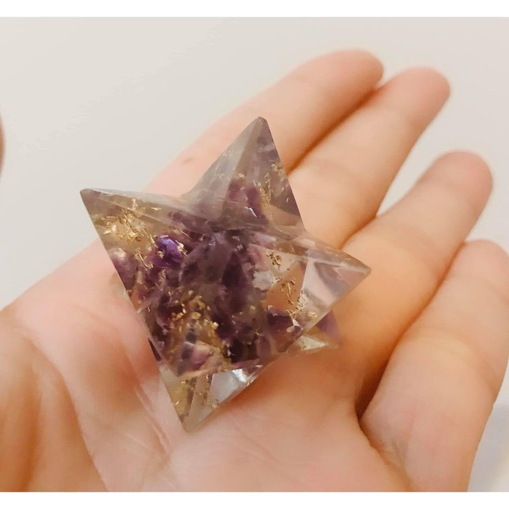 【NewAgeLife】 奧剛水晶 梅爾卡巴 六角星 大衛星 紫水晶 七脈輪 淨化 水晶 能量 精神 靈性 奧剛 脈輪-細節圖5