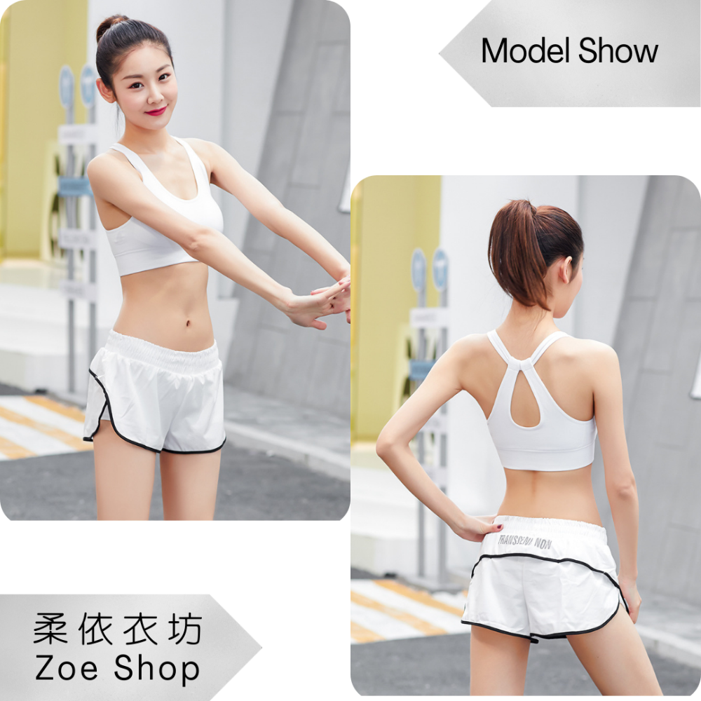 💛女 運動短褲 假兩件 防走光💛飄飄褲 運動 瑜珈 吸濕排汗 透氣 【Zoe Shop 柔依衣坊】C37-DK638-細節圖9