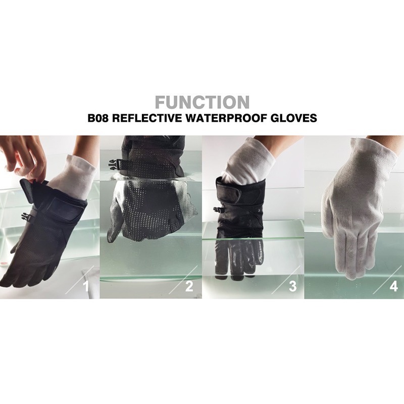 反光防水禦寒手套 紅/藍/黑 B08-細節圖9