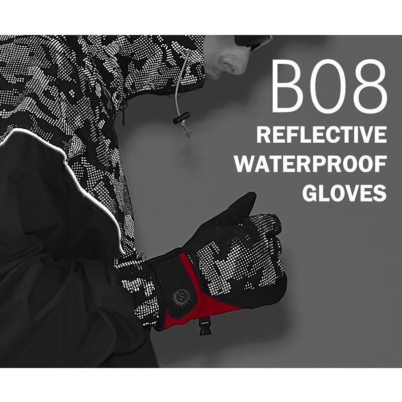 反光防水禦寒手套 紅/藍/黑 B08-規格圖10