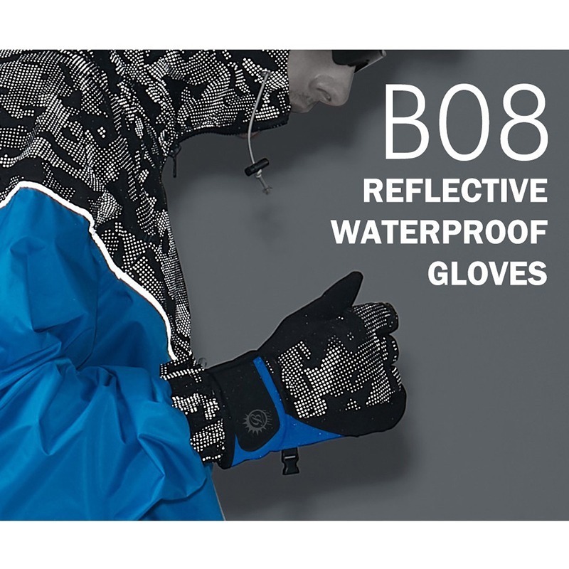 反光防水禦寒手套 紅/藍/黑 B08-規格圖10