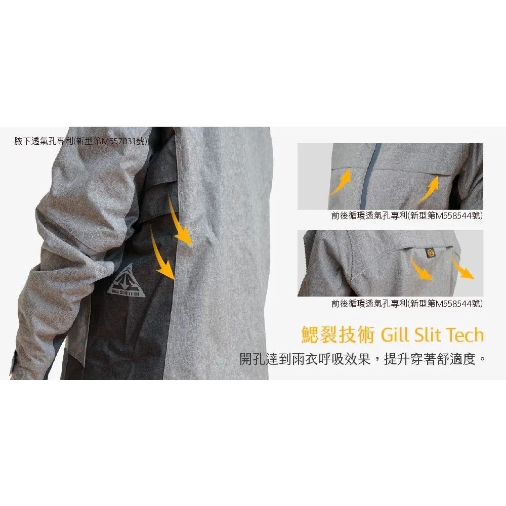 透氣兩件式雨衣 淺灰/鐵灰/橄欖綠/紅 Aero9-Pro-細節圖5
