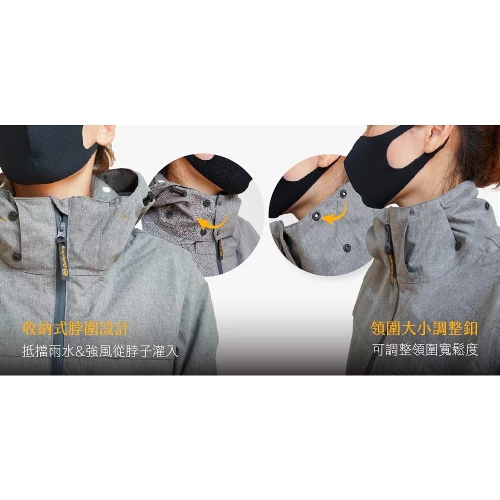 透氣兩件式雨衣 淺灰/鐵灰/橄欖綠/紅 Aero9-Pro-細節圖8