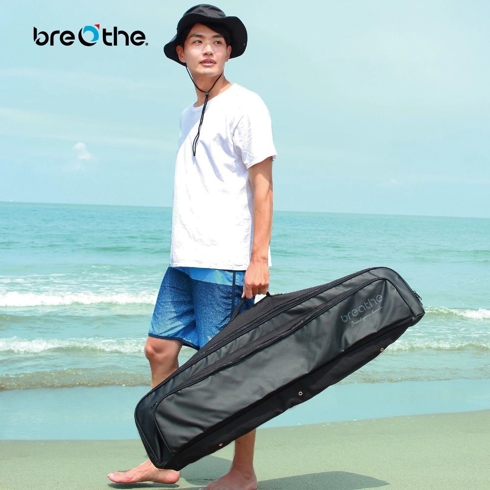 水呼吸 雙肩背長蛙鞋袋 藍/黑/白-細節圖3