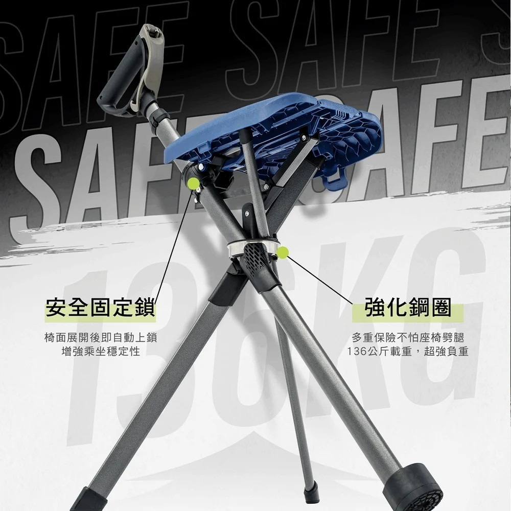 泰達手杖隨身椅 PRO 黑色/紅色/綠色/藍色-細節圖4