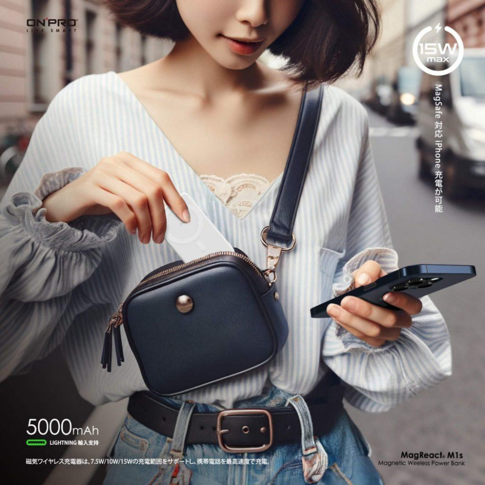 【ONPRO】MagReact™ M1s 磁吸式行動電源 磁吸行動充 行充 行動充 磁吸行充 充電寶 磁吸充電寶-細節圖6