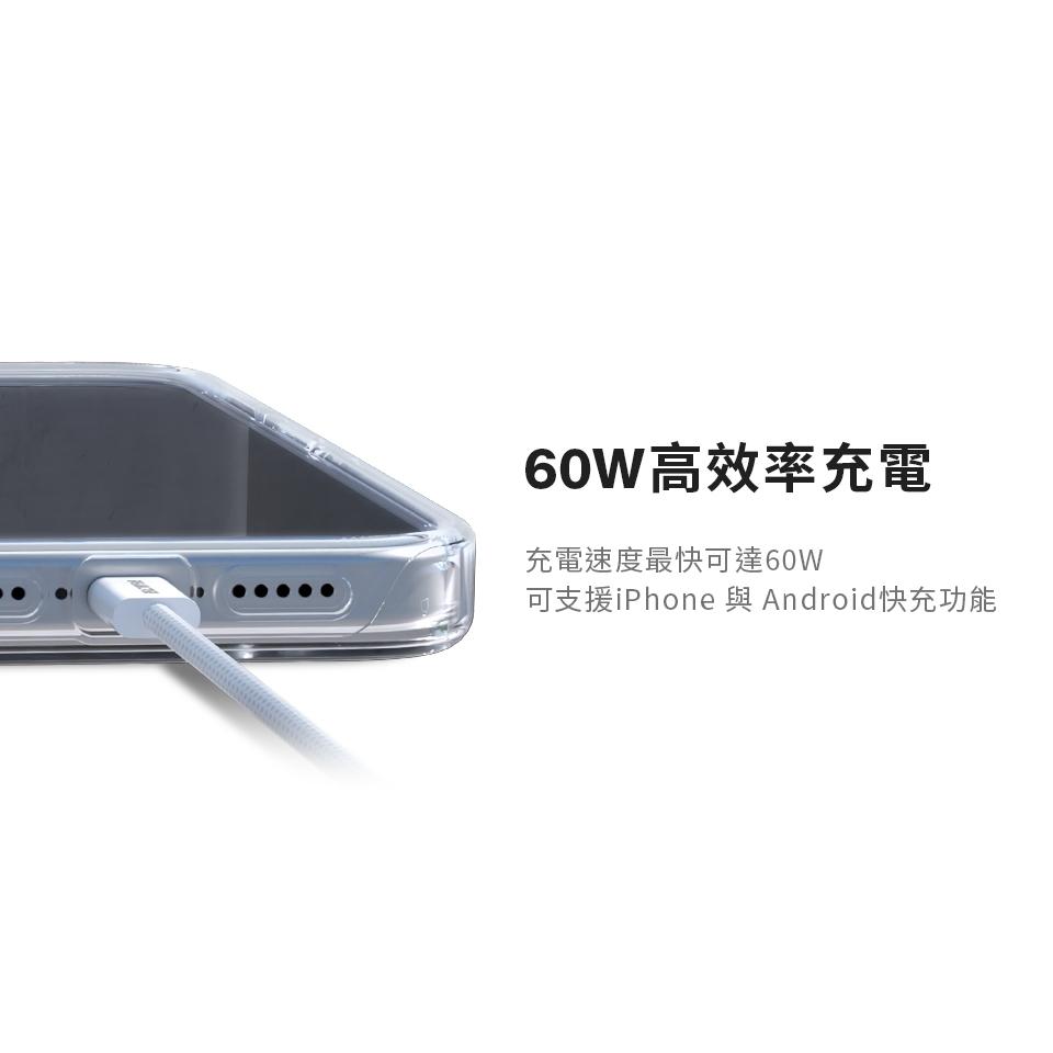 DEVILCASE USB-C to USB-C 60W PD3.0 閃充耐折編織線 充電線 傳輸線 蘋果充電線-細節圖2