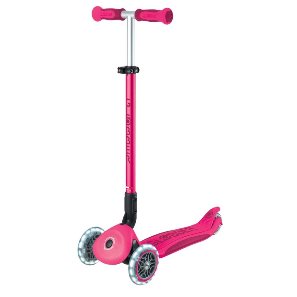 GLOBBER GO•UP 5合1酷炫版多功能滑板車(白光發光前輪)-浪漫流星桃-細節圖4