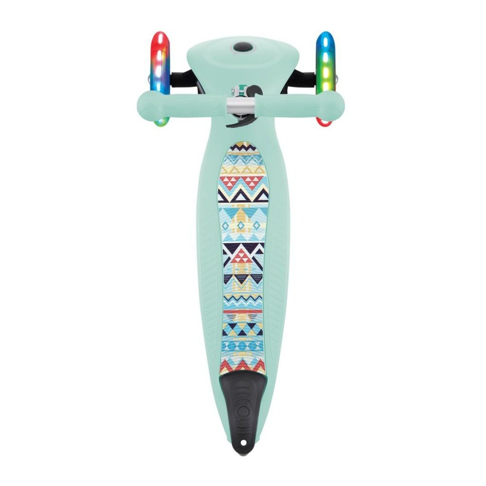 GLOBBER 兒童2合1三輪折疊滑板車迷你夢幻版(LED發光前輪)-波西米亞薄荷綠-細節圖2