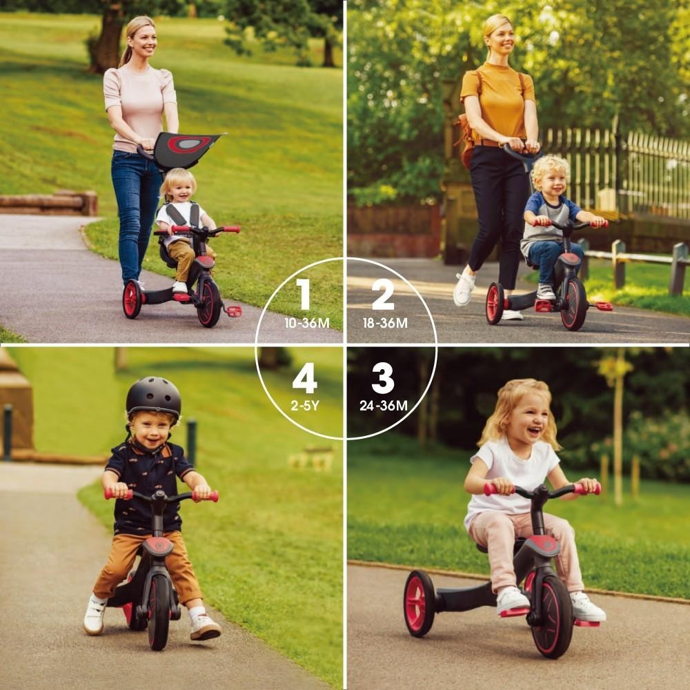 GLOBBER 4合1多功能3輪推車-活力紅-細節圖8