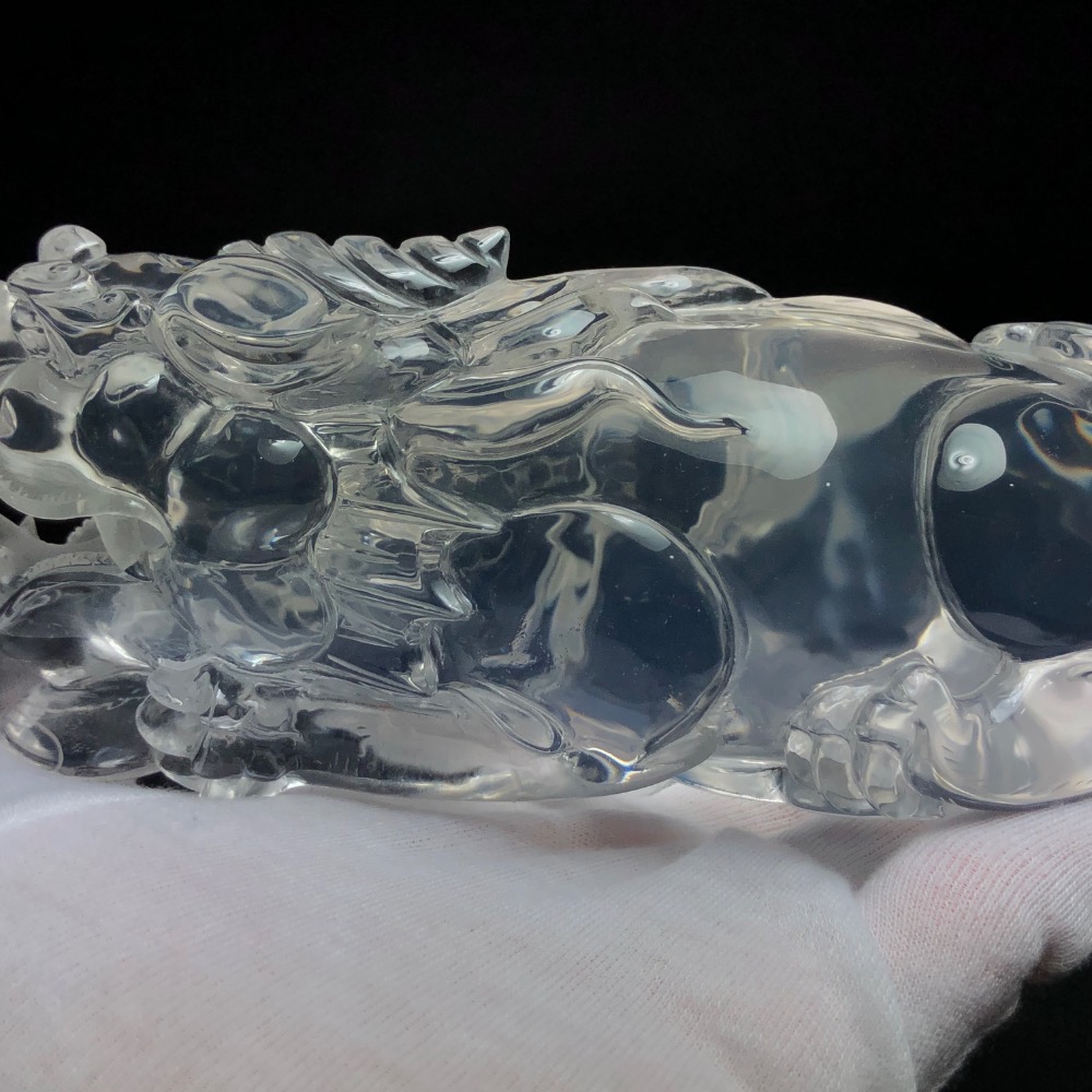 【磊晶城水晶館】嚴選天然 頂級 近全美 白水晶貔貅擺件 白水晶貔貅雕件 白水晶貔貅 貔貅擺件-細節圖4