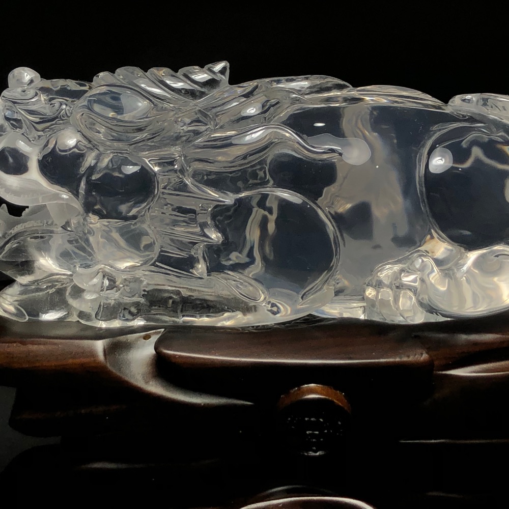 【磊晶城水晶館】嚴選天然 頂級 近全美 白水晶貔貅擺件 白水晶貔貅雕件 白水晶貔貅 貔貅擺件-細節圖9