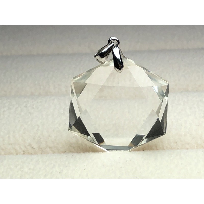 嚴選天然近全美白水晶大衛星墜子 白水晶大衛星-細節圖4