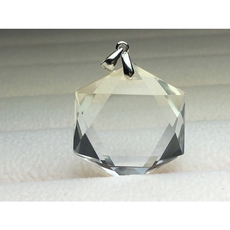 嚴選天然近全美白水晶大衛星墜子 白水晶大衛星-細節圖5