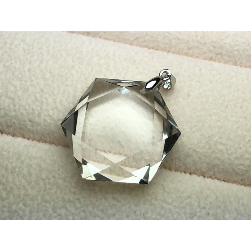 嚴選天然近全美白水晶大衛星墜子 白水晶大衛星-細節圖6