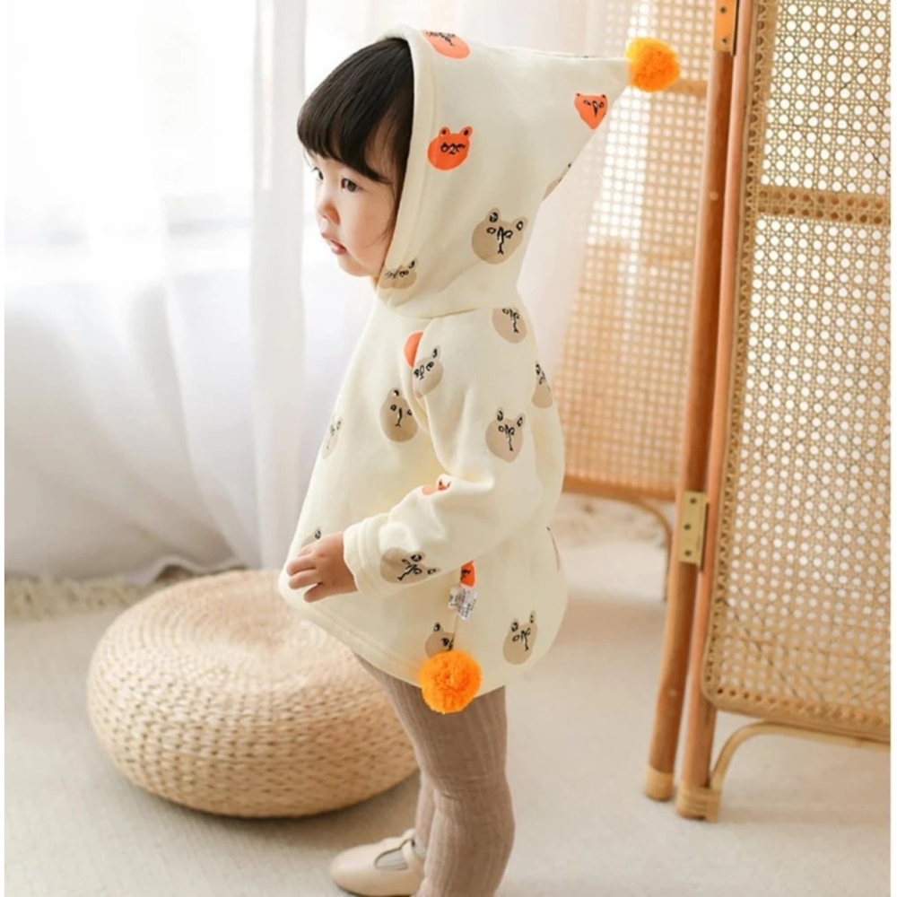 精靈毛球加絨連帽帽T-細節圖2