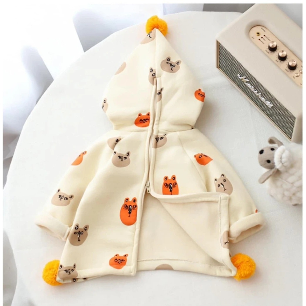 精靈毛球加絨連帽帽T-細節圖4