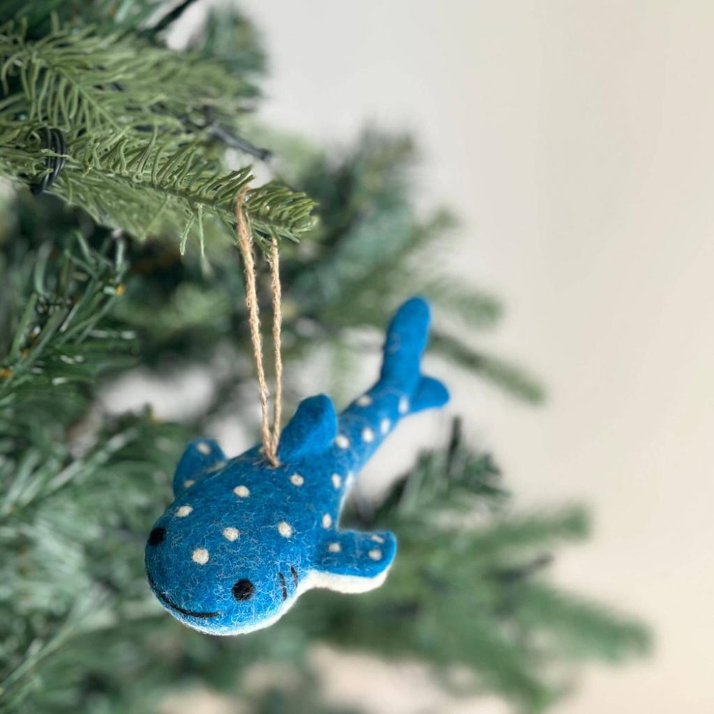 【安選物】鯨鯊聖誕樹吊飾 鯨鯊聖誕裝飾 手作聖誕樹吊飾 聖誕裝飾 公平貿易聖誕樹吊飾 羊毛氈聖誕掛飾 聖誕佈置-細節圖6