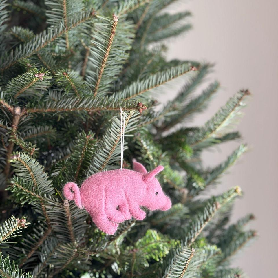 聖誕樹吊飾 小豬 農場動物 豬 聖誕裝飾 羊毛氈聖誕掛飾 聖誕佈置-細節圖2