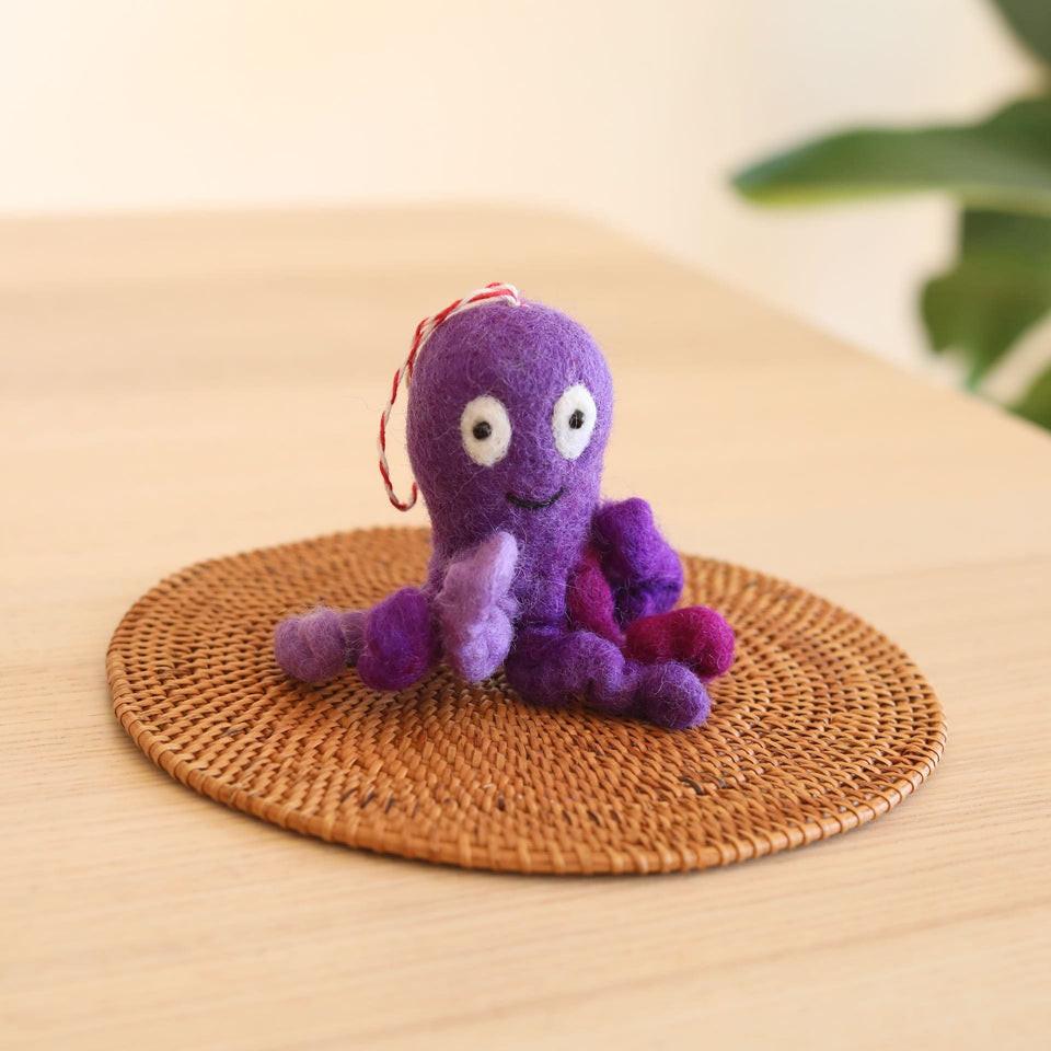 聖誕樹吊飾 章魚 海洋生物 聖誕裝飾 羊毛氈聖誕掛飾 聖誕佈置-細節圖5