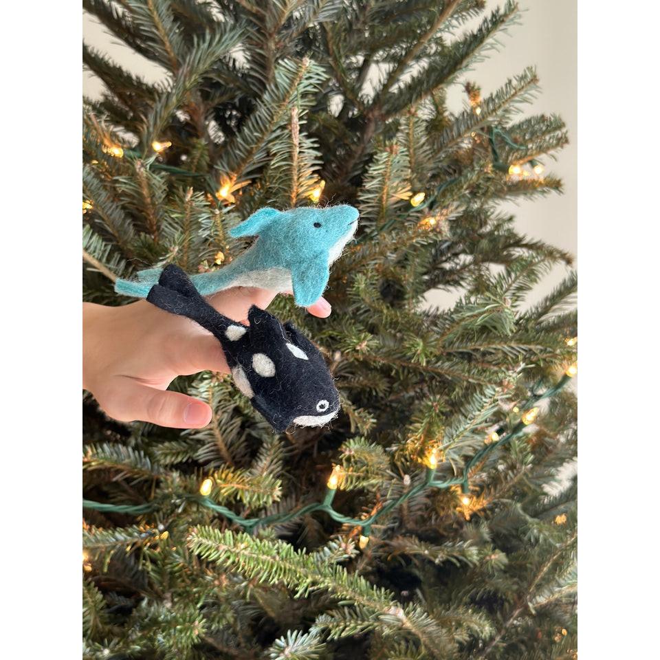 虎鯨手指偶 殺人鯨 手指偶 講故事道具 羊毛氈指偶-細節圖2