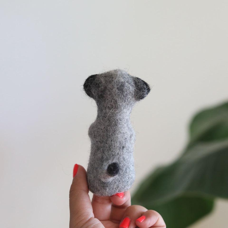 狐獴手指偶 灰色狐獴 丁滿 講故事道具 羊毛氈指偶-細節圖3