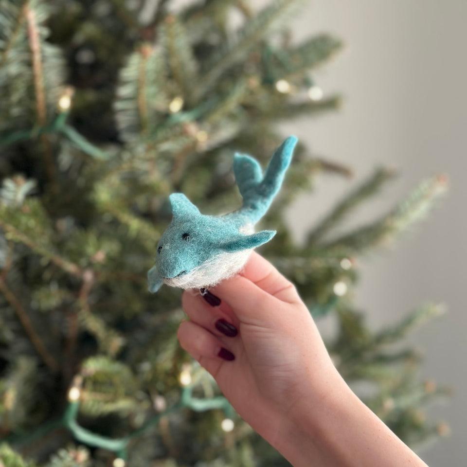 海豚手指偶 海豚 海洋生物 講故事道具 羊毛氈指偶-細節圖2