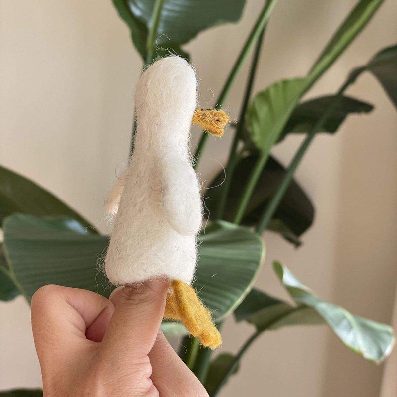 白鵝手指偶 小白鵝 鳥 講故事道具 羊毛氈指偶 講故事玩偶 手指玩偶-細節圖3