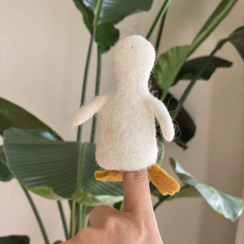 白鵝手指偶 小白鵝 鳥 講故事道具 羊毛氈指偶 講故事玩偶 手指玩偶-細節圖4