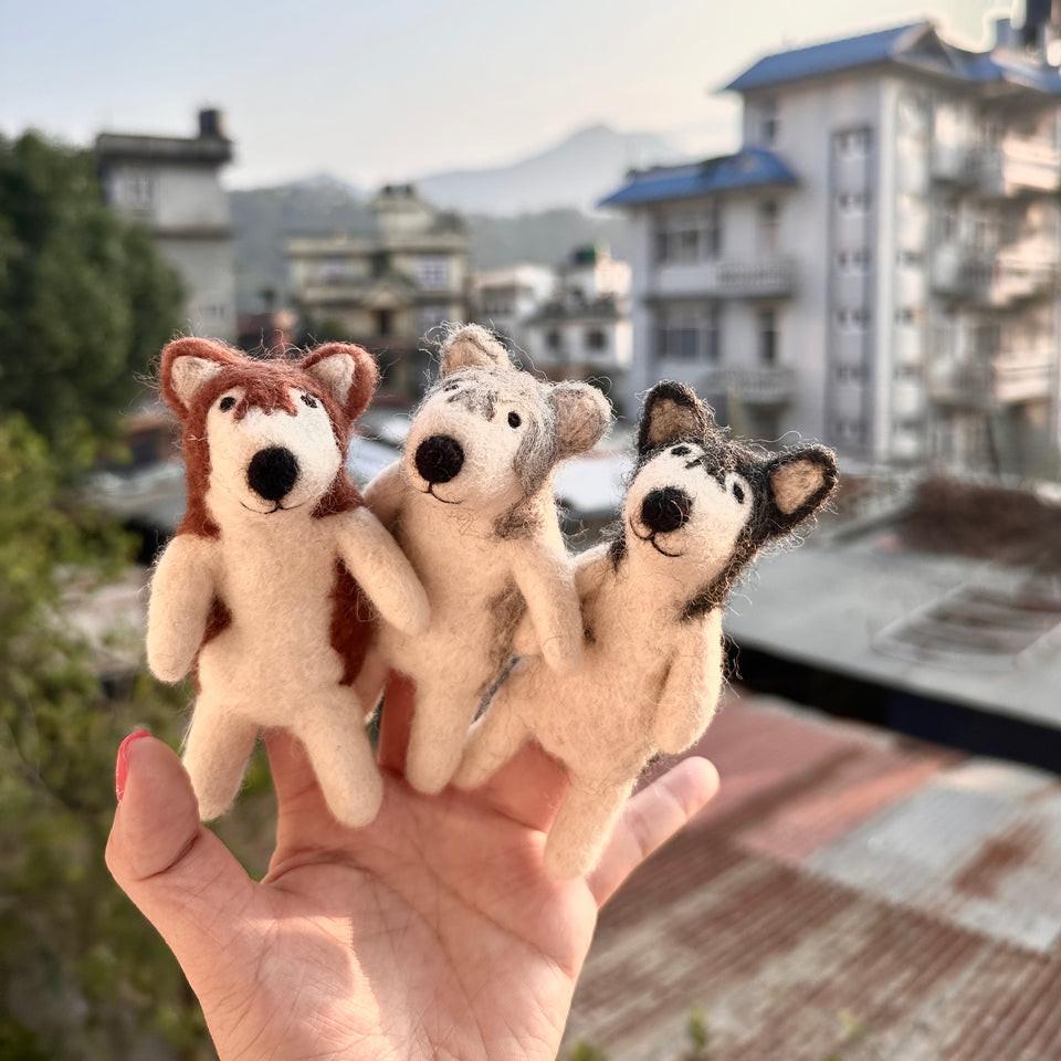 Felt Finger Puppet - Alaskan Husky Dog-細節圖2