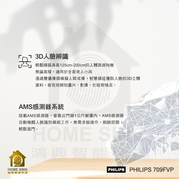PHILIPS 709 FVP 人臉辨識+貓眼七合一電子鎖-細節圖4