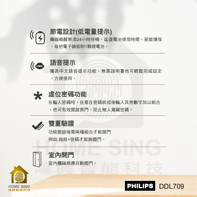 PHILIPS 709 遠程可視貓眼六合一電子鎖-細節圖5