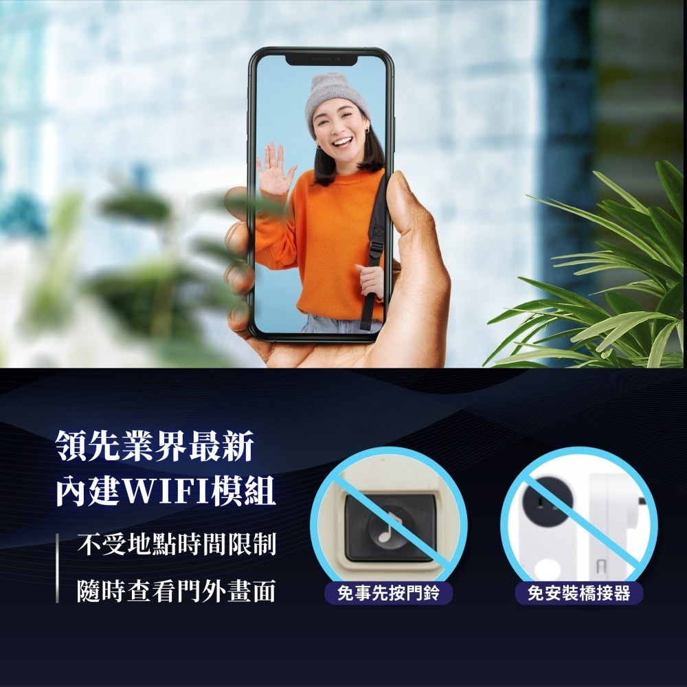 Moorgen T5+ 人臉辨識與貓眼八合一電子鎖-細節圖4