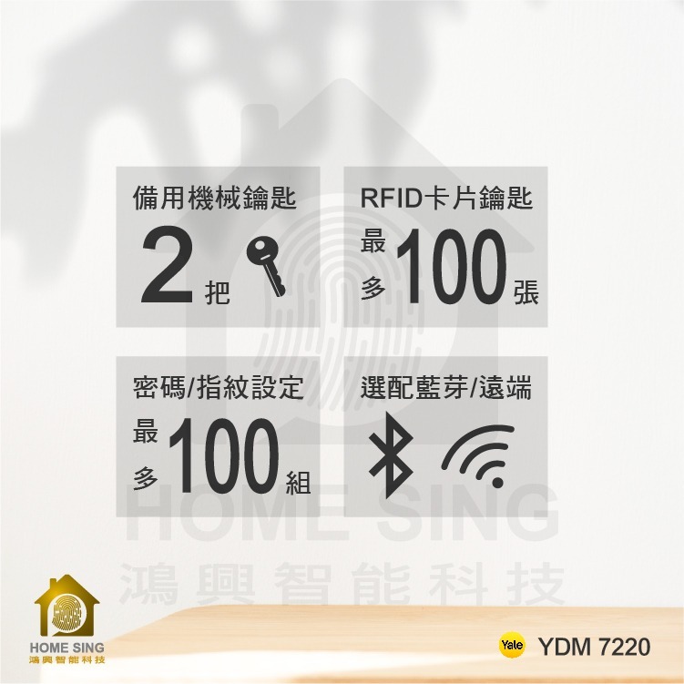 Yale 7220 旗艦機 抗菌手把功能四合一電子鎖-細節圖7