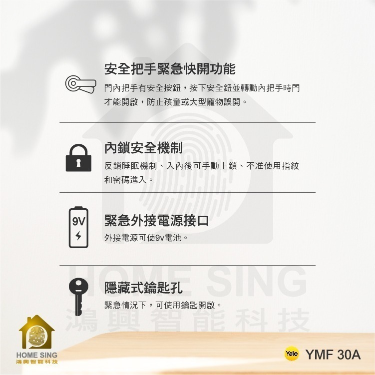 Yale YMF 30A 三合一電子鎖-細節圖3