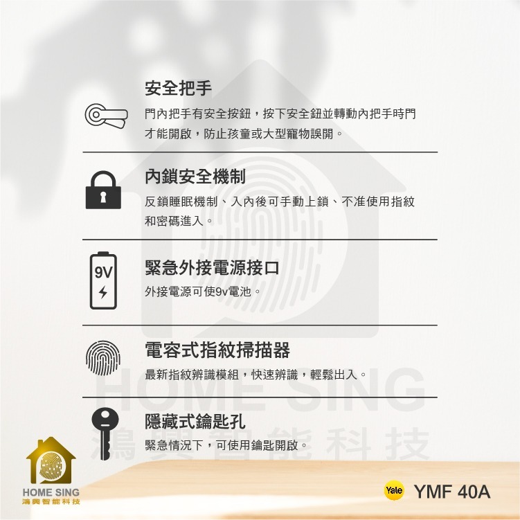 Yale YMF 40A 三合一電子鎖-細節圖3