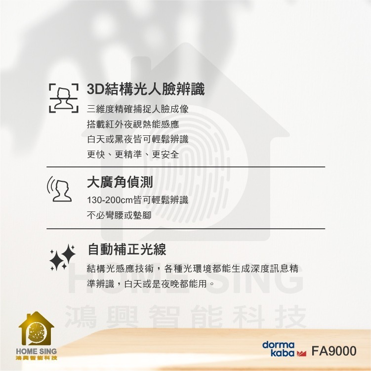 dormakaba FA9000 人臉辨識五合一電子鎖-細節圖3