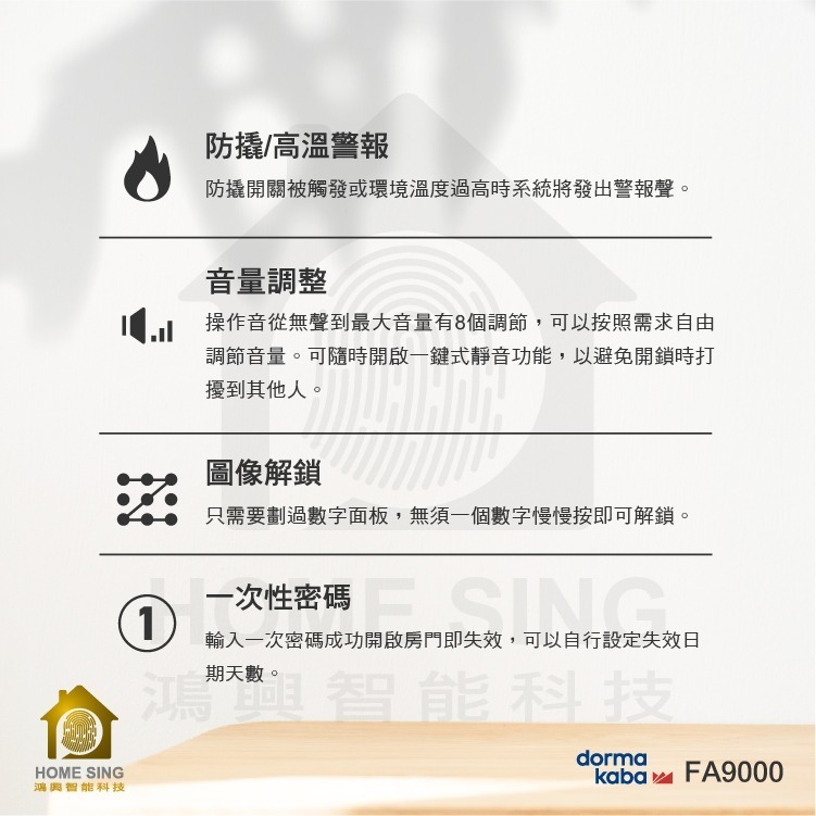 dormakaba FA9000 人臉辨識五合一電子鎖-細節圖5