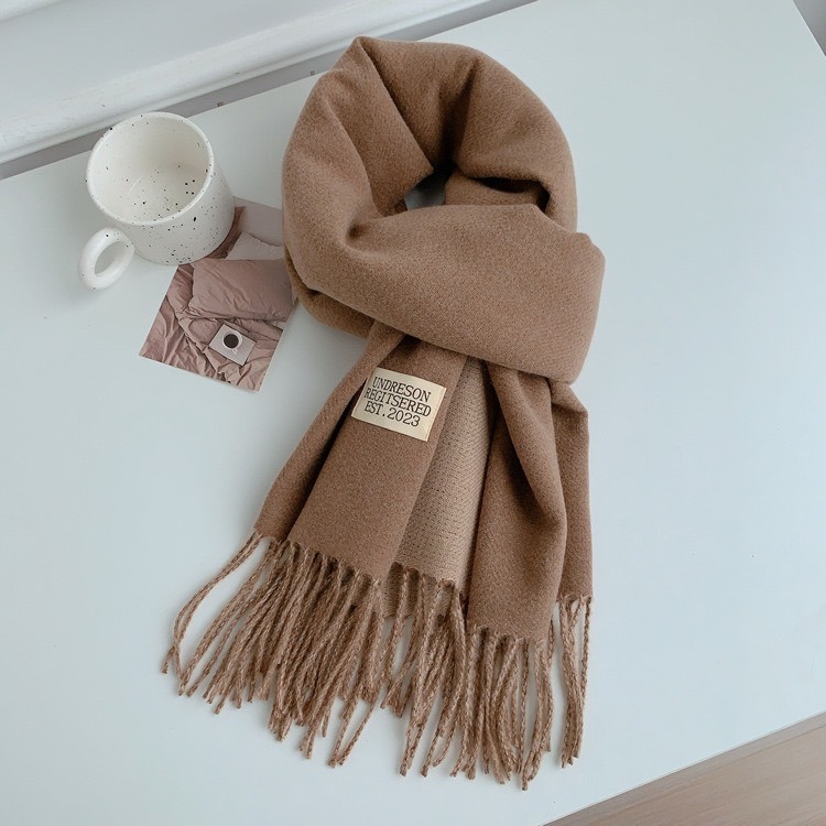 [Cozy Corner] 仿羊絨 韓版 雙面素色保暖圍巾-規格圖5