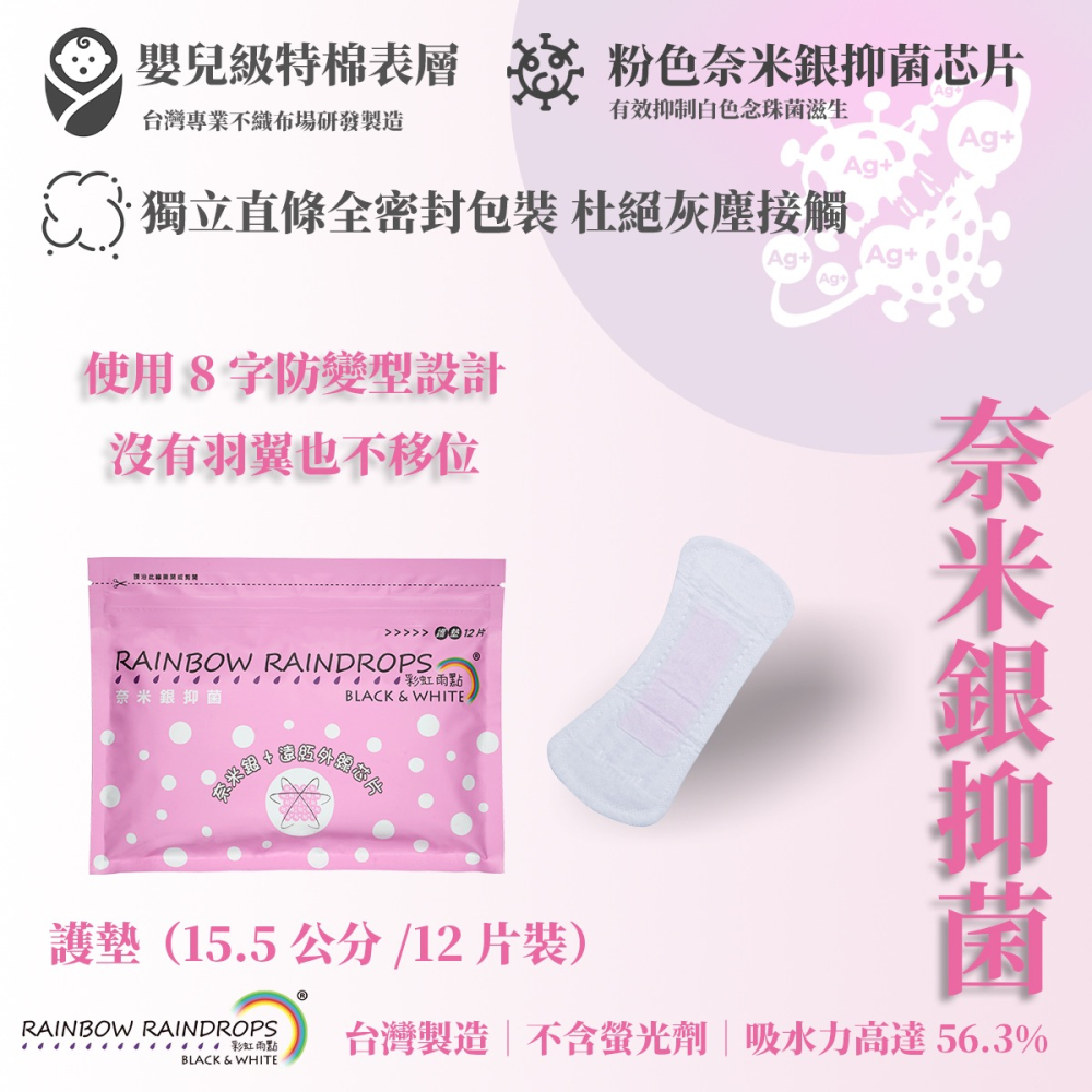 【彩虹雨點】奈米銀抑菌護墊-細節圖2