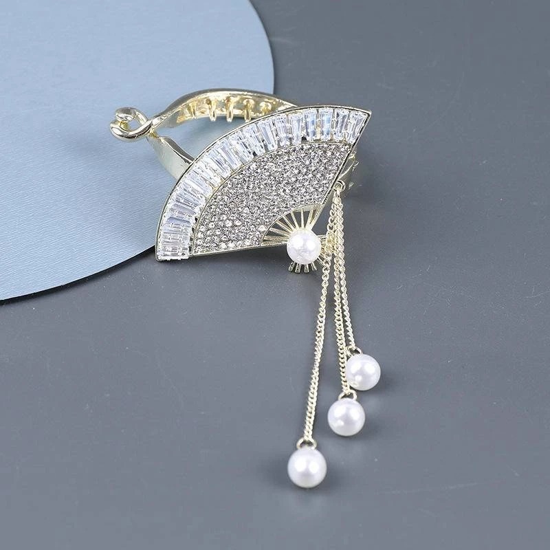 💕三公主💕復古玫瑰花 珍珠流蘇丸子頭 氣質百搭丸子頭發飾-規格圖5